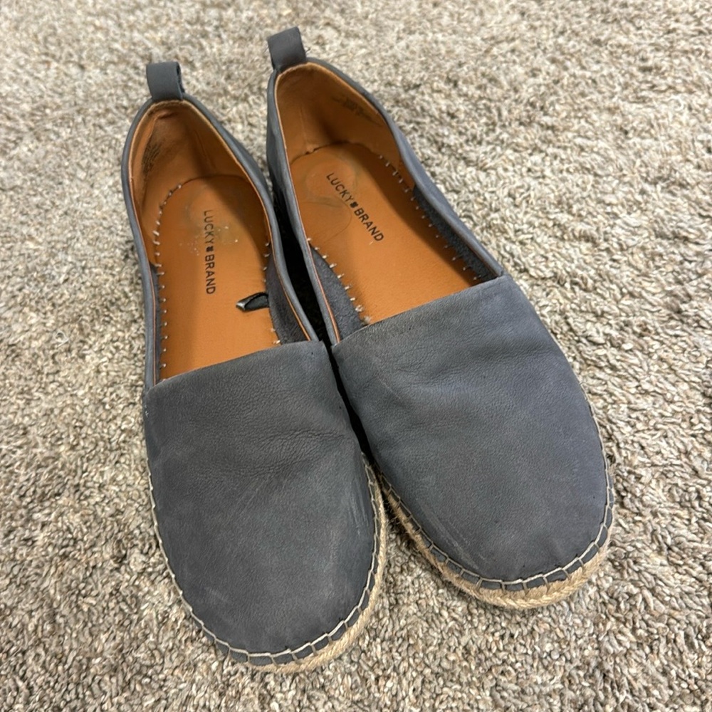 Lucky Brand | Women's Loretto Espadrilles - Blue Suede Size 8
